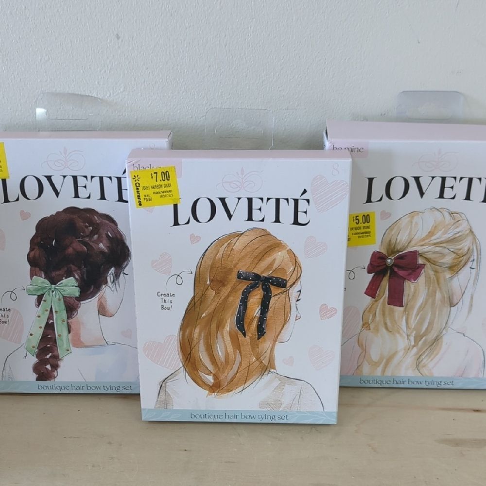 Lovete Boutique Hair Bow Tying Set 3 Pack Bundle